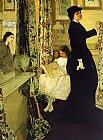 James Abbott Mcneill Whistler Canvas Paintings - Harmony in Green and Rose The Music Room